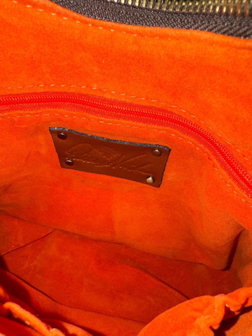 Patricia Nash Bag Aria Double Ring Orange Leather Floral Laser Cut Crossbody - Picture 14 of 17